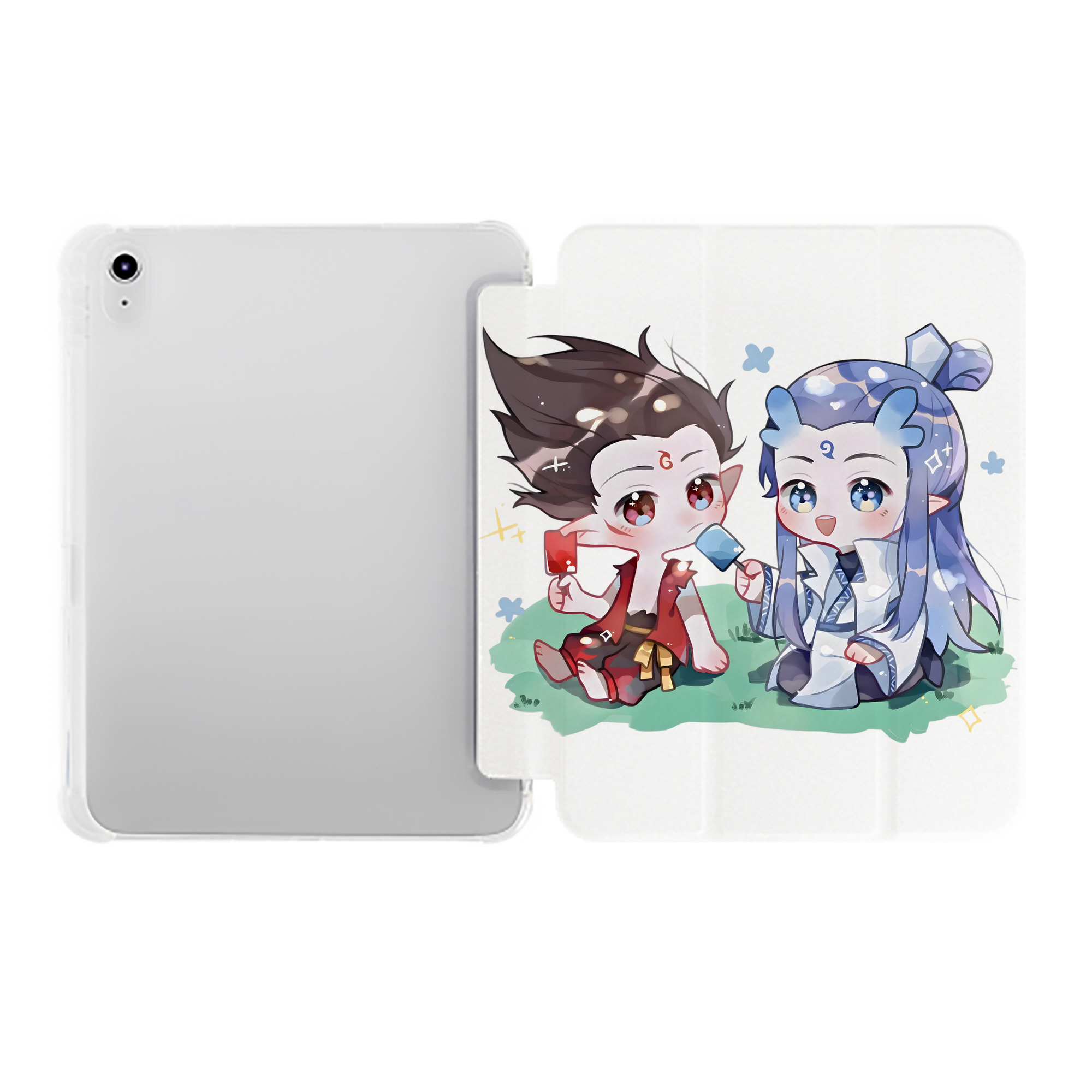 （画像用） Ne Zha 2 ナタ 魔童の大暴れ IPad ケース ペン収納付き 三つ折りスタンド PUレザー×シリコン 対応機種9.5/10.5/10.9インチ
